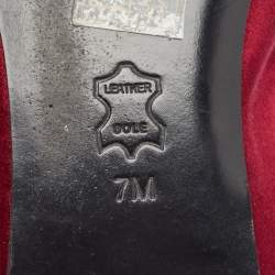 Pre Owned Tory Burch Burgundy Satin Viola Ballet Flats Size 37.5