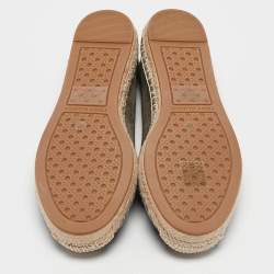 Tory Burch Green Suede Minnie Travel Ballet Flats Size 36.5