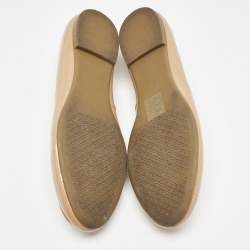 Tory Burch Beige Patent Leather Claire Ballet Flats Size 37