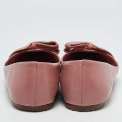 Tory Burch Pink Leather Bow Ballet Flats Size 38