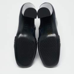 Tory Burch Navy Blue Leather Bond Booties Size 37