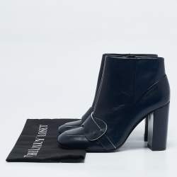 Tory Burch Navy Blue Leather Bond Booties Size 37