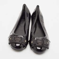 Tory Burch Black Patent Leather Cline Ballet Flats Size 36