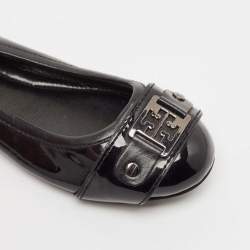 Tory Burch Black Patent Leather Cline Ballet Flats Size 36