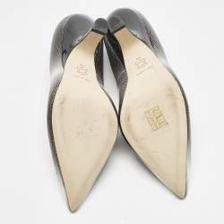 Tory Burch Ombre Grey Snakeskin Embossed Leather Eleanor Pavé Pumps Size 39