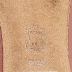 Pre Owned Tory Burch Pink Leather and Suede Bow Ballet Flats Size 37