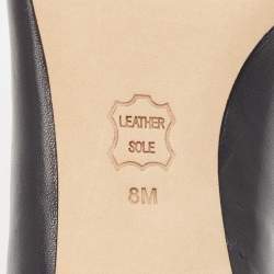 Pre Owned Tory Burch Navy Blue Leather Lowell Pumps Size 38