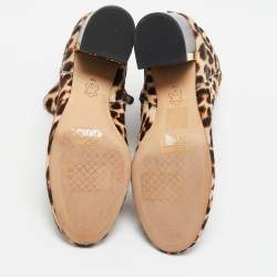 Tory Burch Brown Calf Hair Leopard Print  Gigi Ankle Length Boots Size 36.5