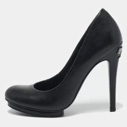 Tory Burch Black Leather Platform Pumps Size 38