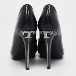 Tory Burch Black Leather Platform Pumps Size 38