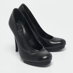 Tory Burch Black Leather Platform Pumps Size 38