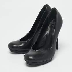 Tory Burch Black Leather Platform Pumps Size 38