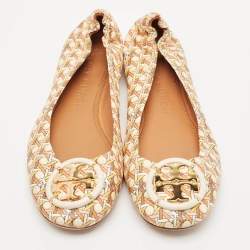 Tory Burch Multicolor Leather Reva Scrunch Ballet Flats Size 39