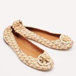 Tory Burch Multicolor Leather Reva Scrunch Ballet Flats Size 39