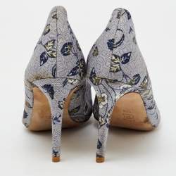 Tory Burch Multicolor Printed Fabric Bow Pointed Toe Pumps Size 41