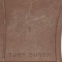 Tory Burch Black Leather Double T Slide Flat Sandals Size 35