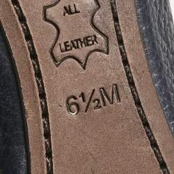 Pre Owned Tory Burch Navy Blue Leather Cline Ballet Flats Size 36.5