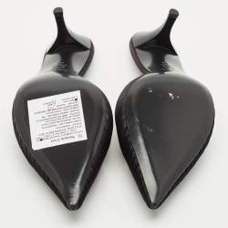 مملوكة مسبقًا Tory Burch Black Satin Logo Eleanor BMB Mules Size 39