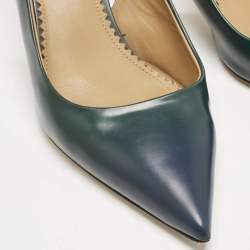 Tory Burch Ombre Green Leather Pointed Toe Slingback Pumps Size 39.5