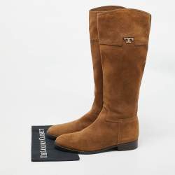 Tory Burch Tan Suede Wembley Riding Knee Length Boots Size 40