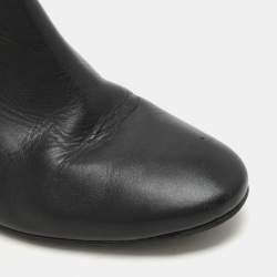 Tory Burch Black Leather Ankle Length Boots Size 41