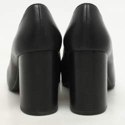 Tory Burch Black Leather Janey Block Heel Pumps Size 35