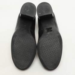 Tory Burch Black Leather Janey Block Heel Pumps Size 35