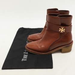 Tory Burch Tan Leather Ankle Length Boots Size 35.5