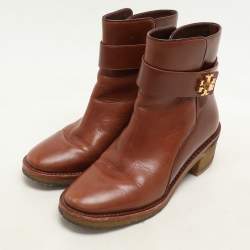 Tory Burch Tan Leather Ankle Length Boots Size 35.5