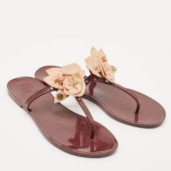 Tory Burch Burgundy Jelly Miller Thong Sandals Size 39