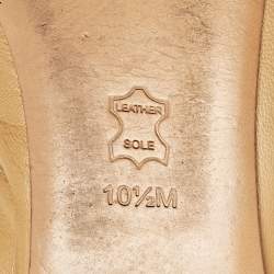 Pre Owned Tory Burch Brown Leather Jolie Scrunch Ballet Flats Size 41