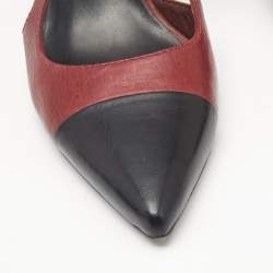 Tory Burch Black/Red Leather Slingback Pumps Size 39