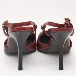Tory Burch Black/Red Leather Slingback Pumps Size 39