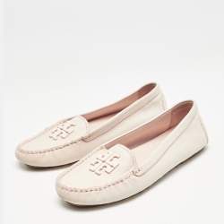 Tory Burch Blush Pink Leather Lowell Loafers Size 39
