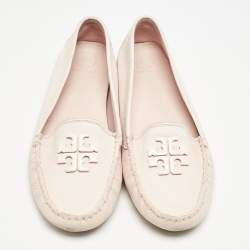 Tory Burch Blush Pink Leather Lowell Loafers Size 39