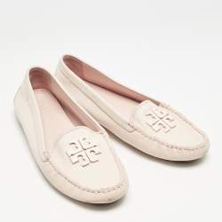 Tory Burch Blush Pink Leather Lowell Loafers Size 39