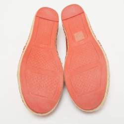 Tory Burch Orange Leather Daley Logo Espadrille Flats Size 39