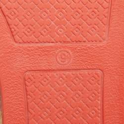 Tory Burch Orange Leather Daley Logo Espadrille Flats Size 39