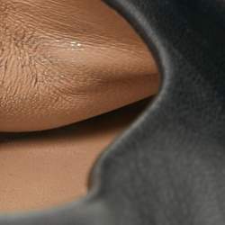 Pre Owned Tory Burch Black Leather Divine Bow Ballet Flats Size 39