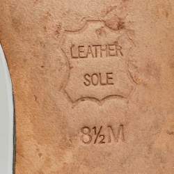 Pre Owned Tory Burch Silver Leather Raleigh Flats Size 38.5