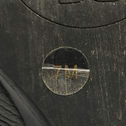 Pre Owned Tory Burch Black Leather Amanda Peep Toe Wedge Pumps Size 37.5