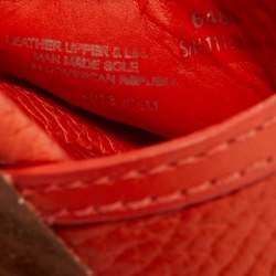 Tory Burch Orange Leather Patty Wedge Slide Sandals Size 38.5