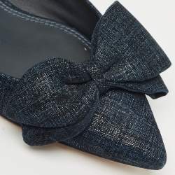 Tory Burch Navy Blue Denim Rosalinda Ballet Flats Size 39