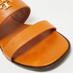 Pre Owned Tory Burch Brown Leather Slingback Sandals Size 38.5