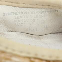 Pre Owned Tory Burch Beige/Cream Raffia and Leather Reva Ballet Flats Size 38