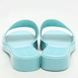 Pre Owned Tory Burch Turquoise Jelly Eleanor Slides 39