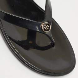 Pre Owned Tory Burch Black Rubber Mini Miller Thong Flats Size 37.5
