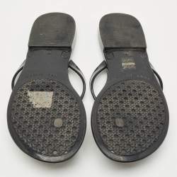Pre Owned Tory Burch Black Rubber Mini Miller Thong Flats Size 37.5