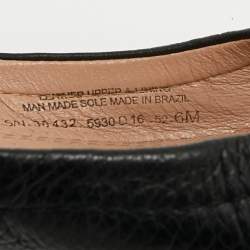 Pre Owned Tory Burch Black Leather Melinda Scrunch Ballet Flats Size 36