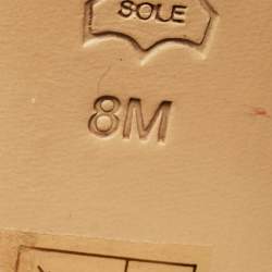 Pre Owned Tory Burch Multicolor Leather and Embroidered Fabric Pom Pom Open Toe Mules Size 38